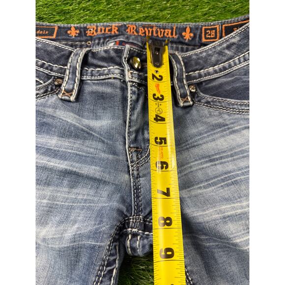 Rock Revival Adele Skinny Jeans Women 28 Blue Stretch Fleur Pocket Denim Y2K EUC - Picture 9 of 12